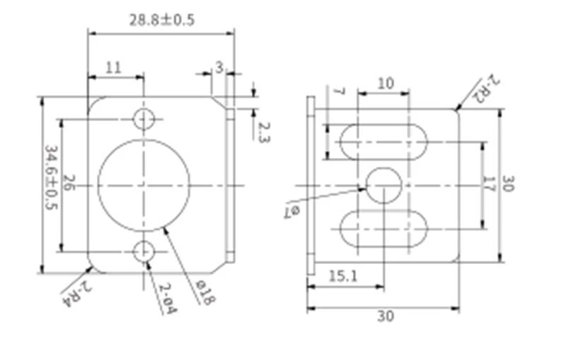 L2 back of end cover bracket ELG-Series 2