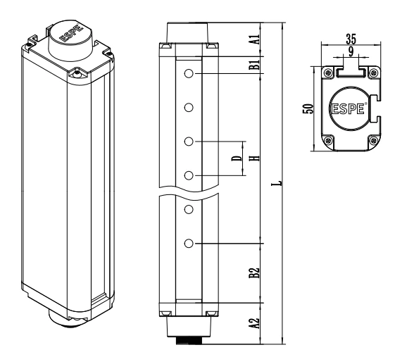 SIZE ESP Against strong light safety light curtain