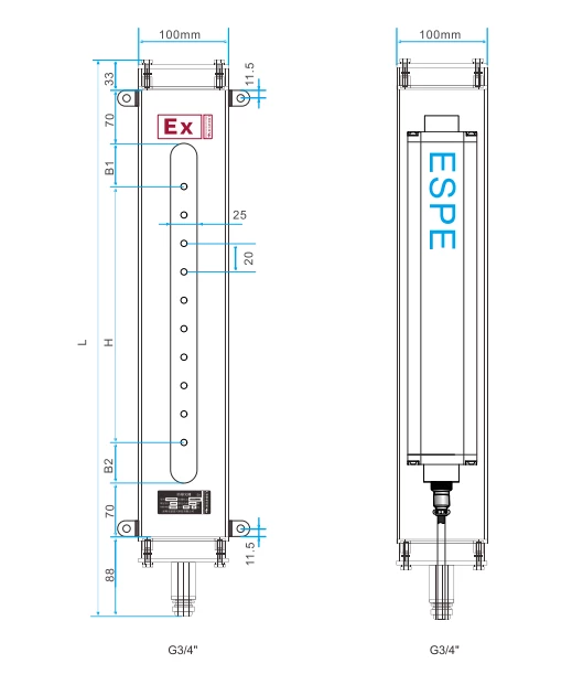 SIZE Explosion Proof Safety Light Curtain