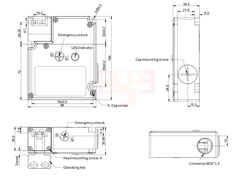 SIZE SLM21 Safety Door Switch