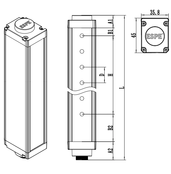 size ESCF Spraying Coating Light Curtain Sensor